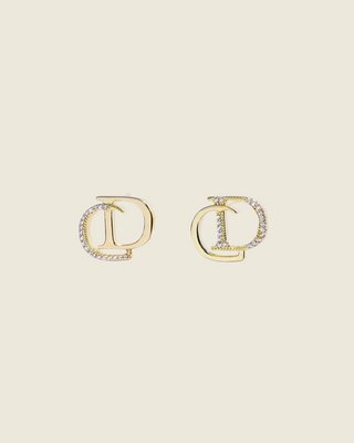 CD earrings gold