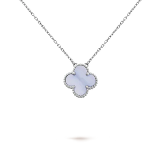 HALSKETTE VIERBLÄTTRIGES KLEEBLATT LAVISH - LILA